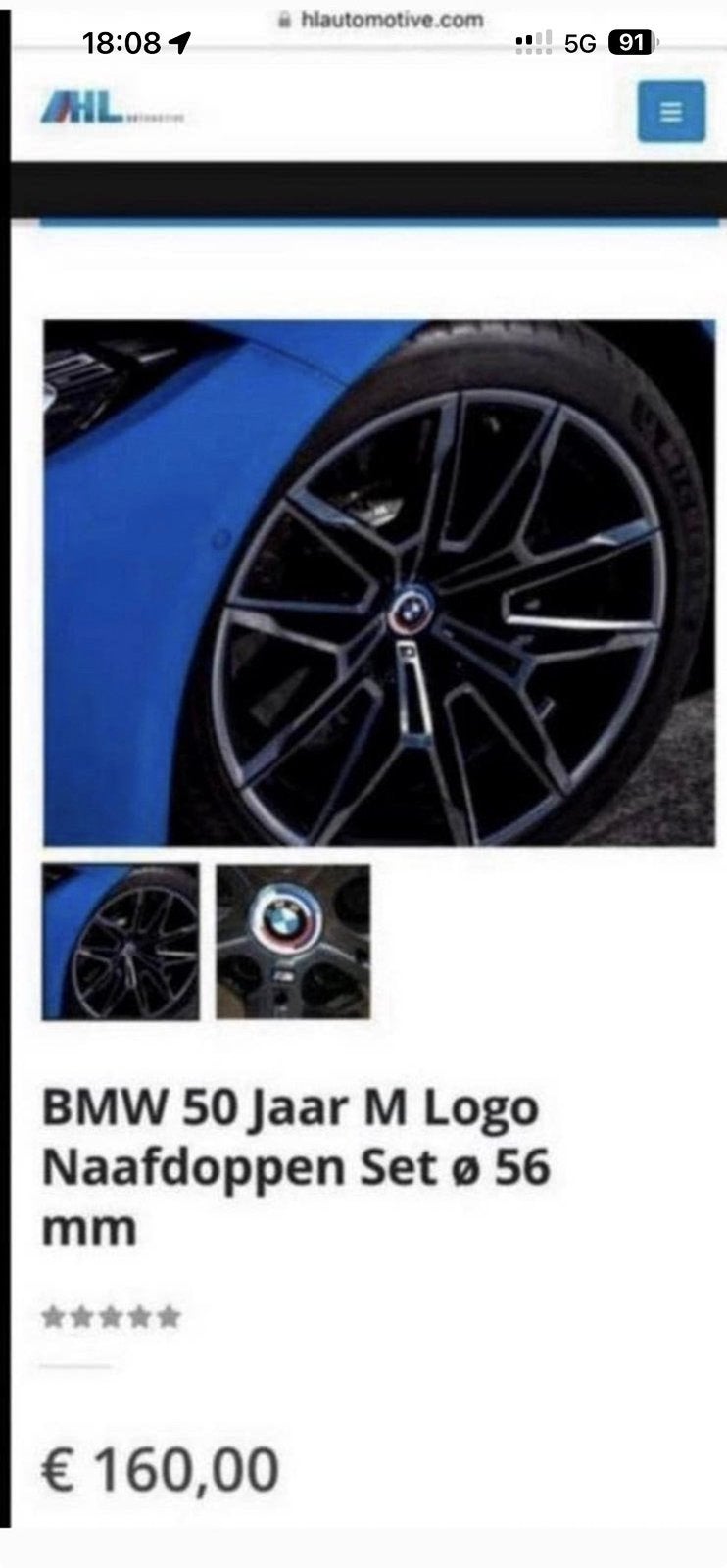 ORGINEEL OEM BMW 50 Jaar M Logo Naafdoppen Set o 56 mm NIEUW, Ophalen of Verzenden