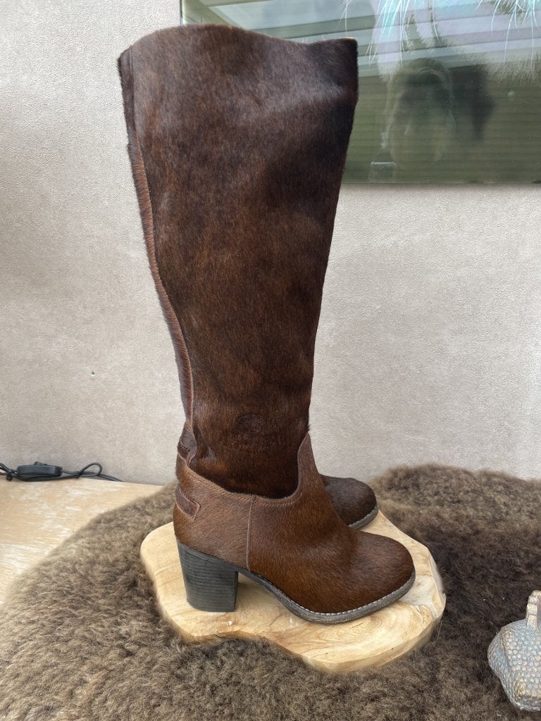 Shabbies Amsterdam Horsy Vachtlaarzen, Kleding | Dames, Schoenen, Hoge laarzen, Verzenden, Nieuw, Bruin