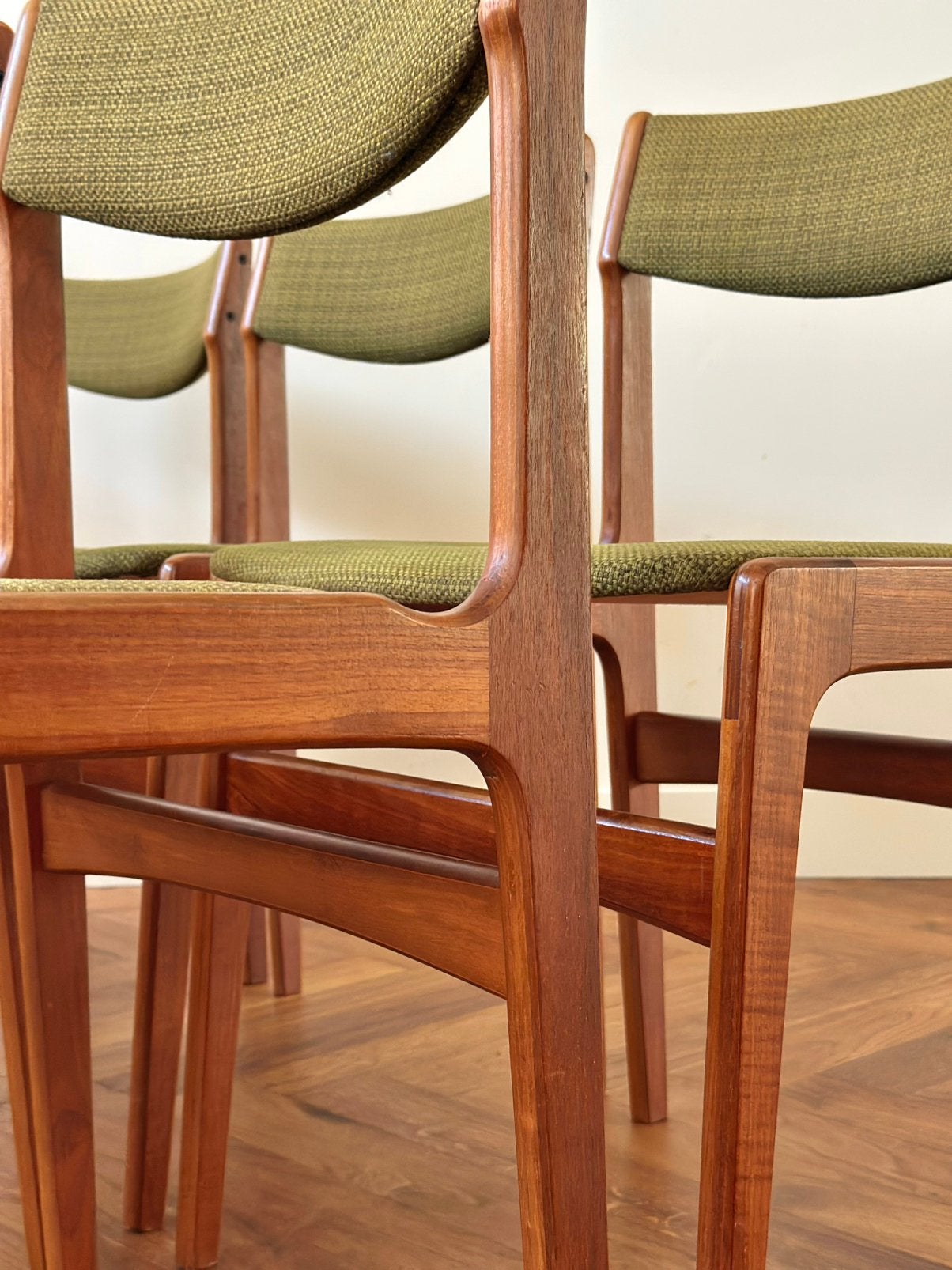 Set 6 vintage stoelen Erik Buch Deens design jaren 50/60/70, Ophalen, Gebruikt, Overige kleuren, Stof