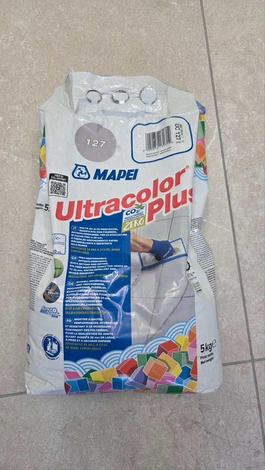 Mapei Ultracolor Plus Voegmortel 127 Grijs 5kg, Ophalen, Overige typen, Nieuw, Minder dan 20 cm