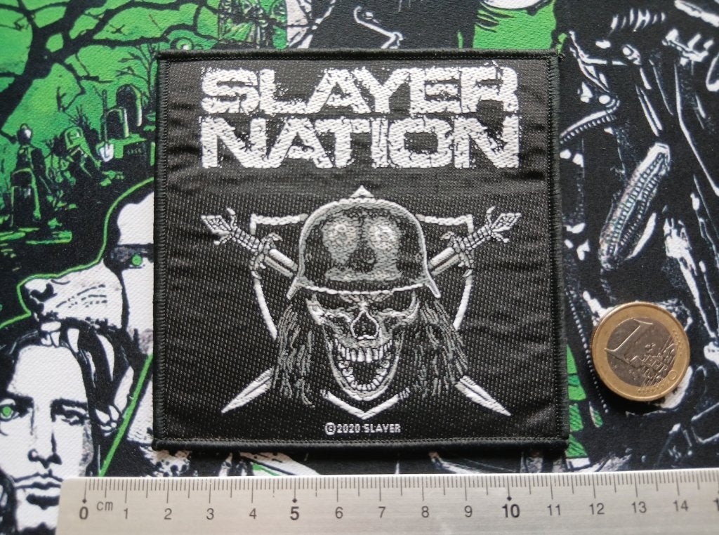 Slayer erg mooie nieuwe nation patch 135 metal, Ophalen of Verzenden, Nieuw, Kleding