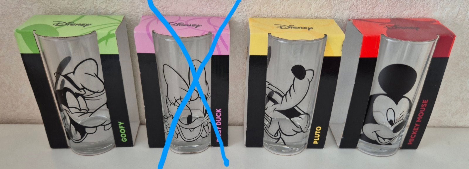 4 Disney glazen NIEUW, Ophalen of Verzenden, Nieuw