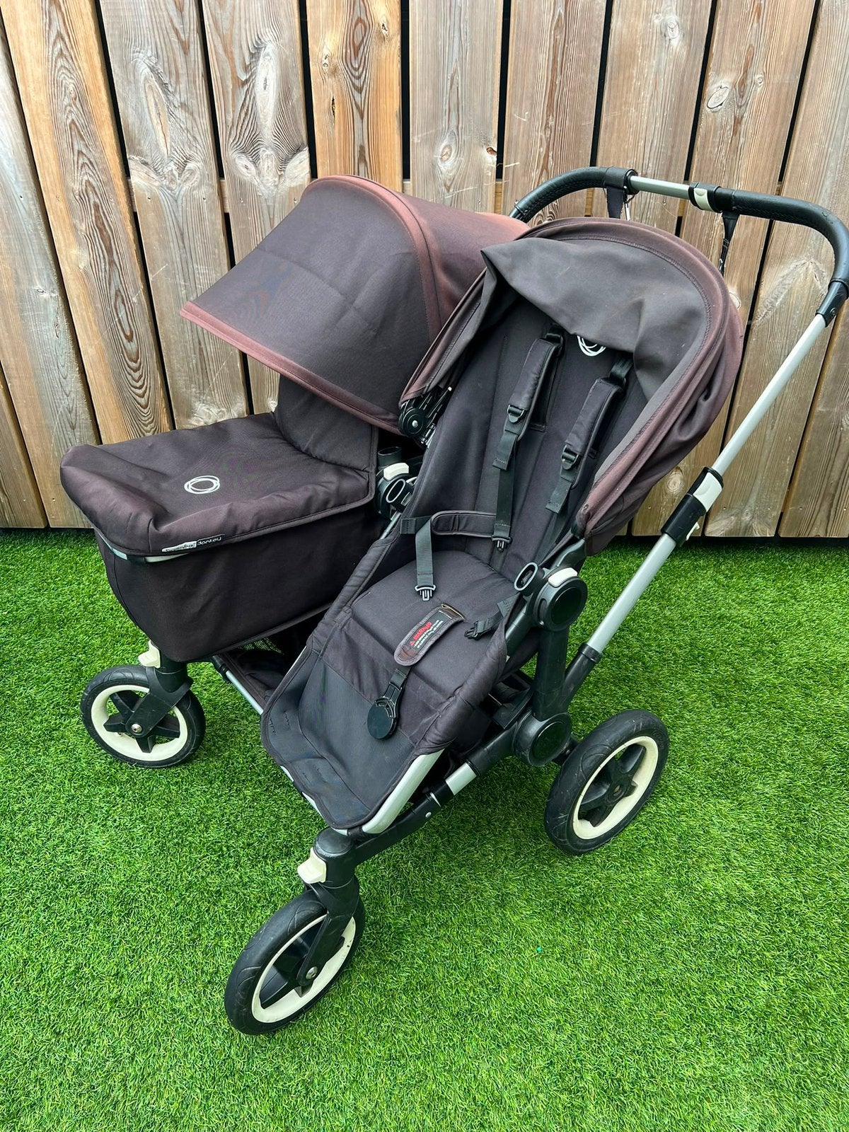 Zeer complete Bugaboo Donkey2 duo kinderwagen, Kinderen en Baby's, Tweelingen en Meerlingen, Ophalen, Gebruikt, Kinderwagen of Buggy