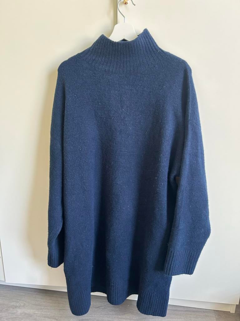 Donkerblauwe truijurk met col van Zara, maat M, Kleding | Dames, Jurken, Maat 38/40 (M), Blauw, Ophalen of Verzenden, Gedragen