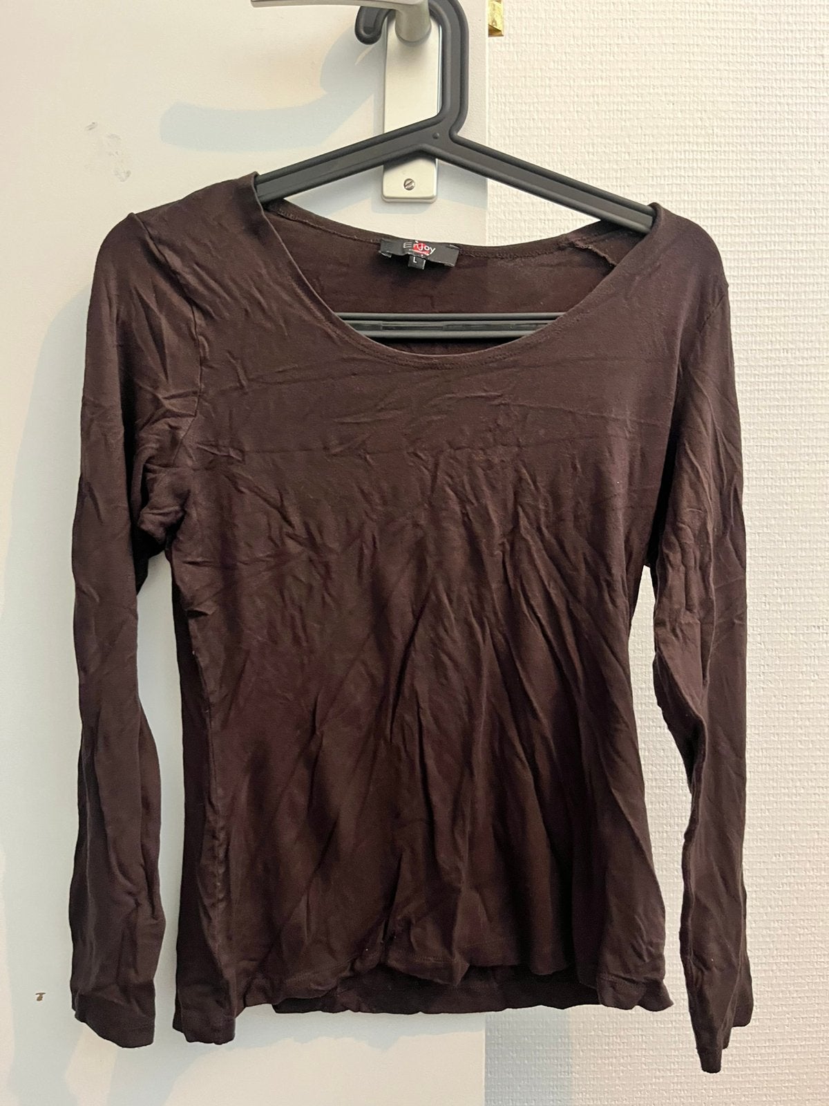 Donkerbruine longsleeve van Enjoy, maat L, Maat 38/40 (M), Bruin, Ophalen of Verzenden, Zo goed als nieuw