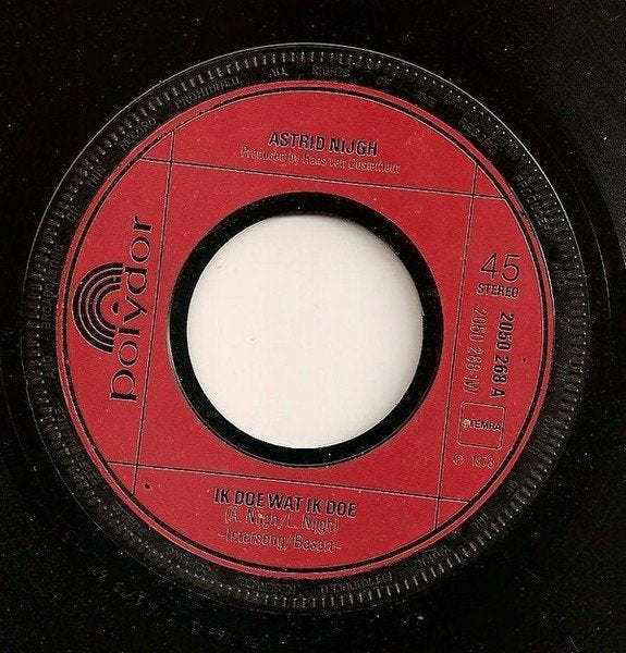 Astrid Nijgh - Ik Doe Wat Ik Doe (Single), Cd's en Dvd's, Gebruikt, 7 inch, Ophalen of Verzenden, Overige typen