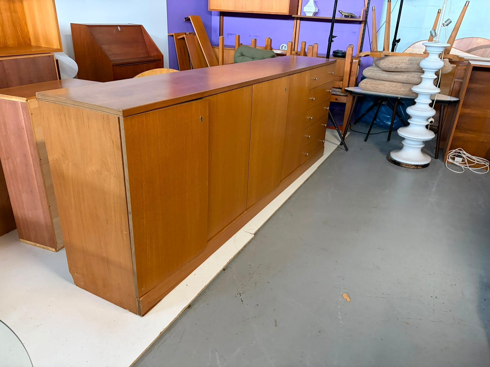 Vintage dressoir palette tvmeubel, Ophalen, Gebruikt, 200 cm of meer, X