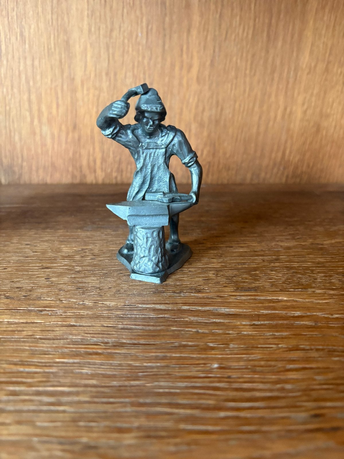Vintage Tinnen Smid Beeldje - Ambachtelijke Decoratie, Ophalen of Verzenden