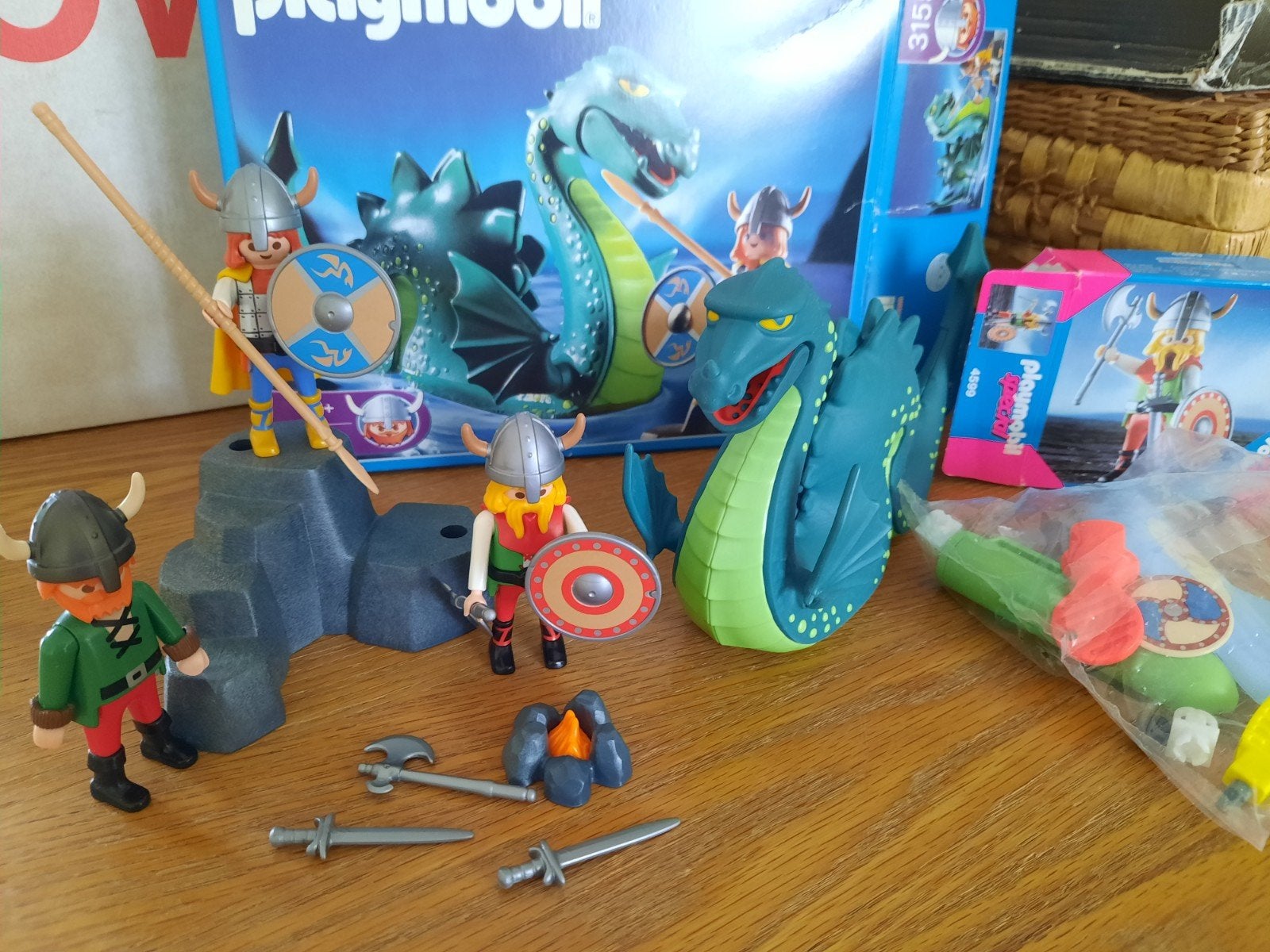 Playmobil 3155 Nessy en 2 Vikingen, Ophalen of Verzenden, Zo goed als nieuw, Complete set