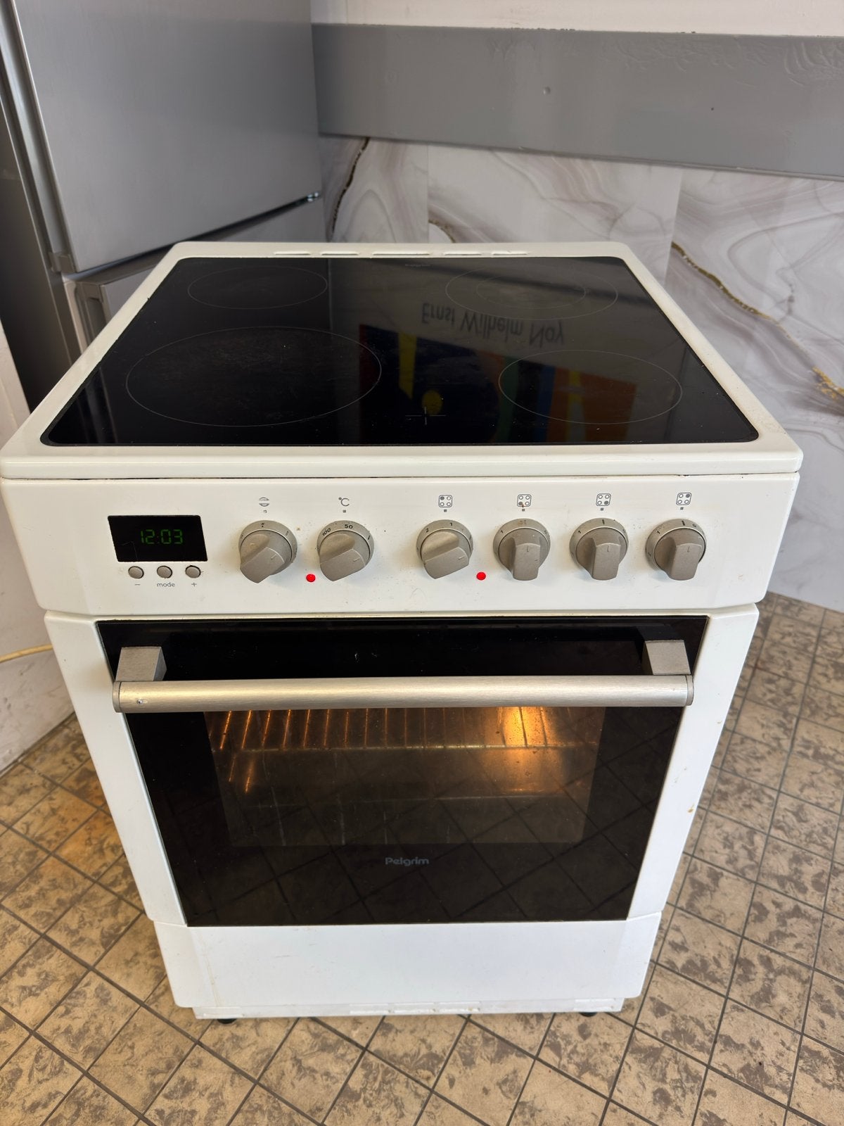 Pelgrim Elektrisch Fornuis 90x60cm - 2 Fase, Ophalen, Gebruikt, 60 cm of meer, Vrijstaand
