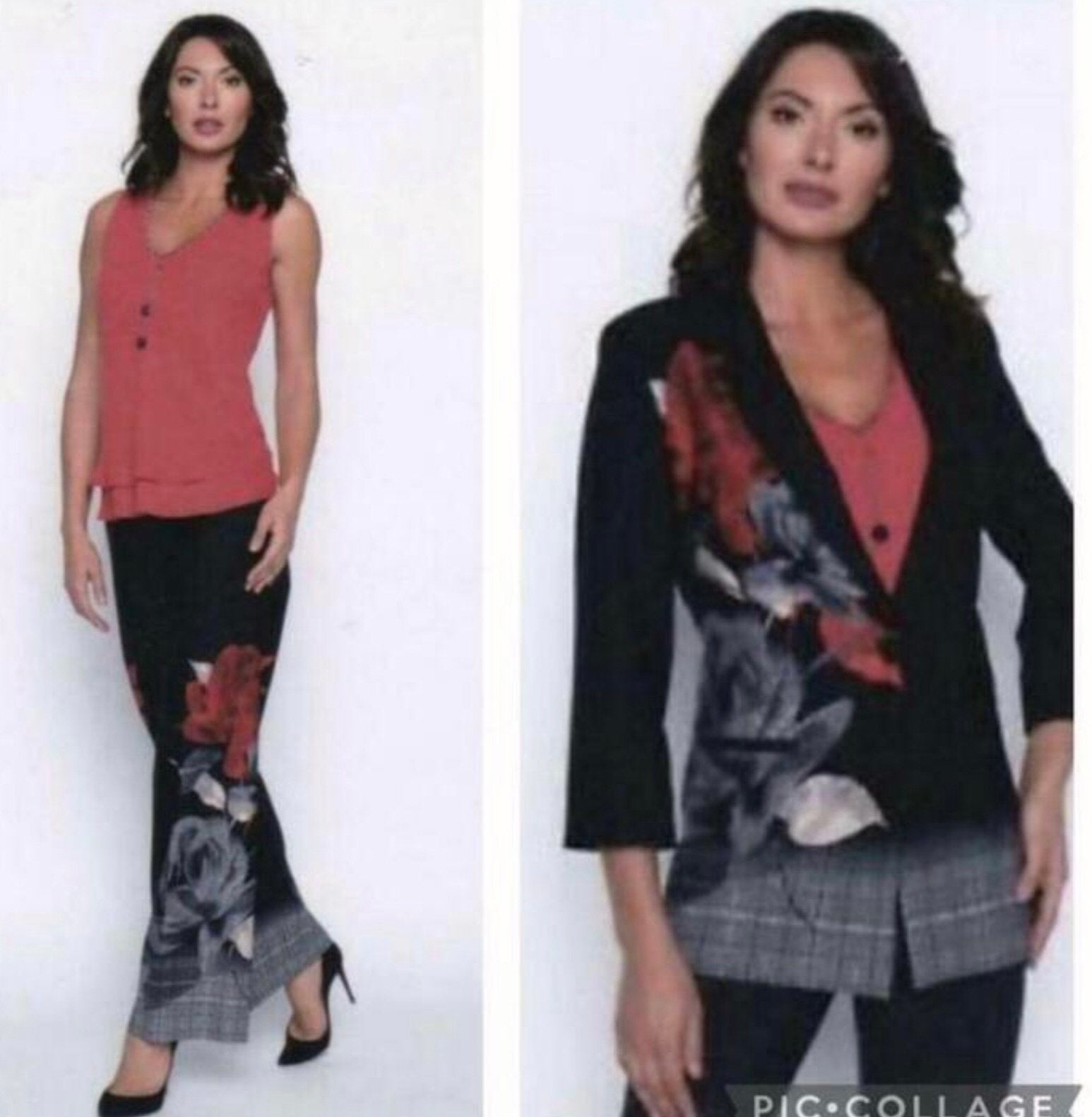 Frank Lyman luxe 2 delig pak blazer en pantalon rozrnprint M, Maat 38/40 (M), Kostuum of Pak, Nieuw, Meerkleurig
