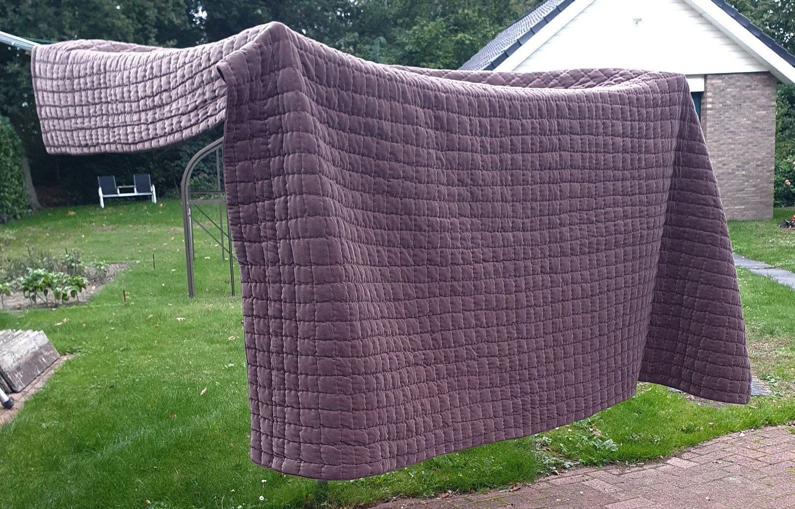 Tine K Home Quilt / Sprei – Bruin – 260 x 260 cm, Huis en Inrichting, Bruin, Ophalen of Verzenden, Zo goed als nieuw, Overige merken