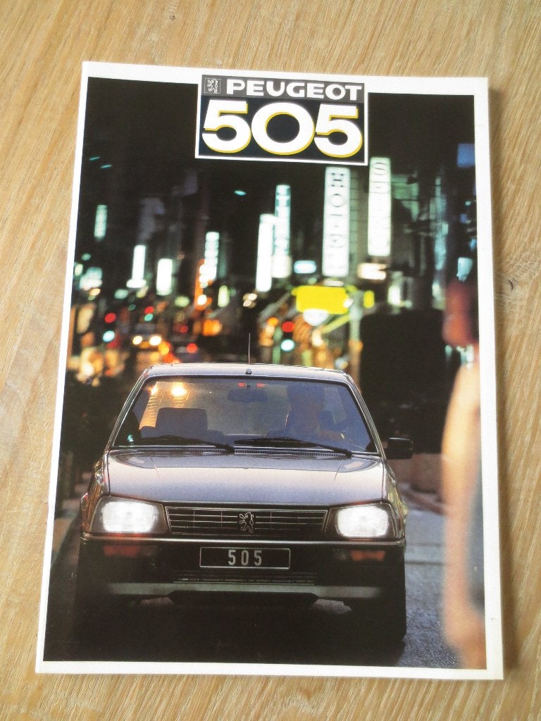 Autofolder:Peugeot 505 Folder is nieuw uit 1987 Telt 27 pag., Ophalen of Verzenden, Nieuw, Peugeot