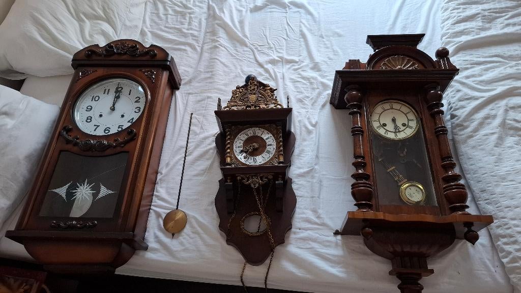 Set van 3 Vintage Klokken – Verschillende stijlen, Antiek en Kunst, Antiek | Klokken, Ophalen