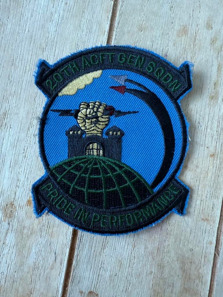 Usaf patch 20th afct gen squadron, Verzenden, Zo goed als nieuw