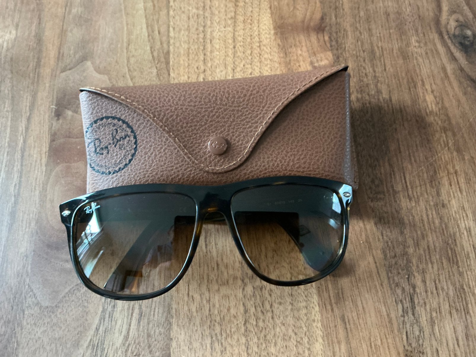 Te koop Ray Ban zonnebril “boyfriend” light Havana, Ophalen of Verzenden, Zo goed als nieuw, Ray-Ban