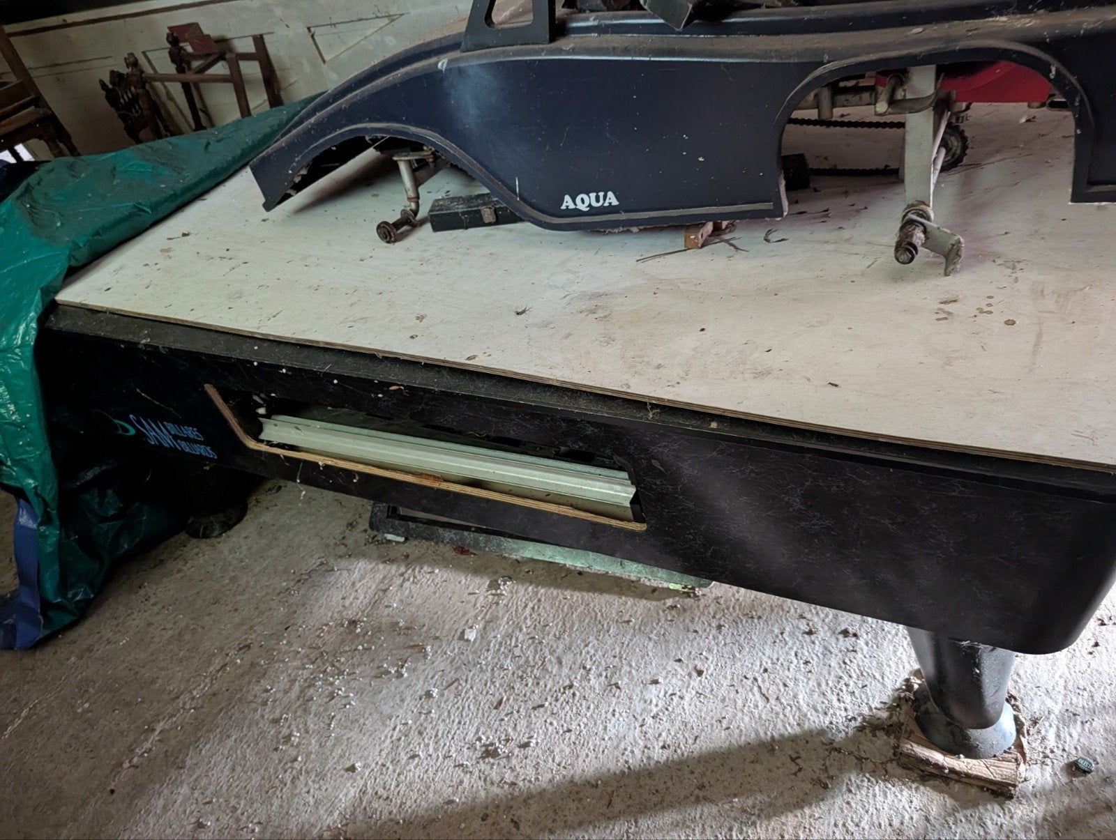 Biljarttafel met stenen speelveld (opknapper), Ophalen, Gebruikt, Pooltafel