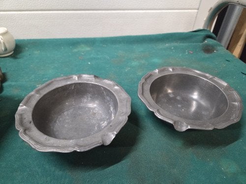 asbakken tin vintage 2x, Ophalen of Verzenden, 'T Olde Gre-j, Info@toldegrej.nl, Endepoelstraat 20f Didam