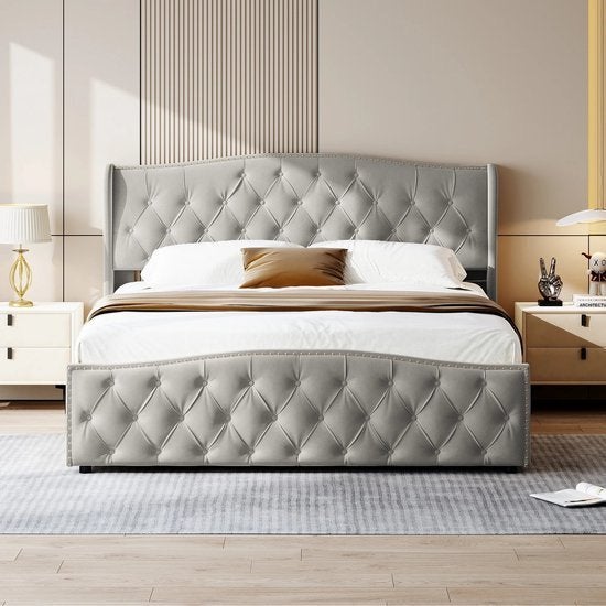 Modern Gestoffeerd Bed – Tweepersoonsbed – Slaapbank – Lit, Corvance B.V., Verzenden, Nieuw, Corvancebol@gmail.com