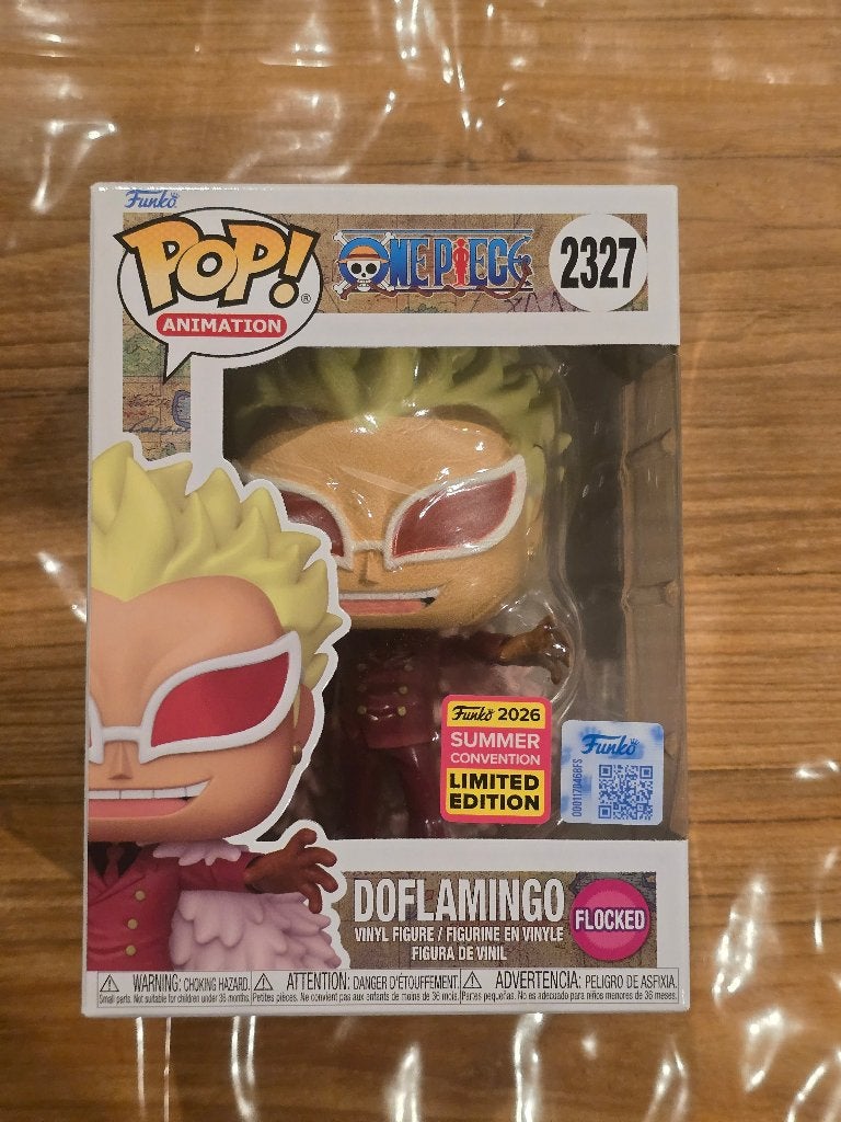 Funko Pop! Doflamingo (Flocked) SDCC Exclusive + Protector, Ophalen of Verzenden, Nieuw