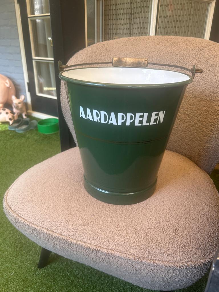 Donkergroene emaille aardappelemmer, Ophalen of Verzenden
