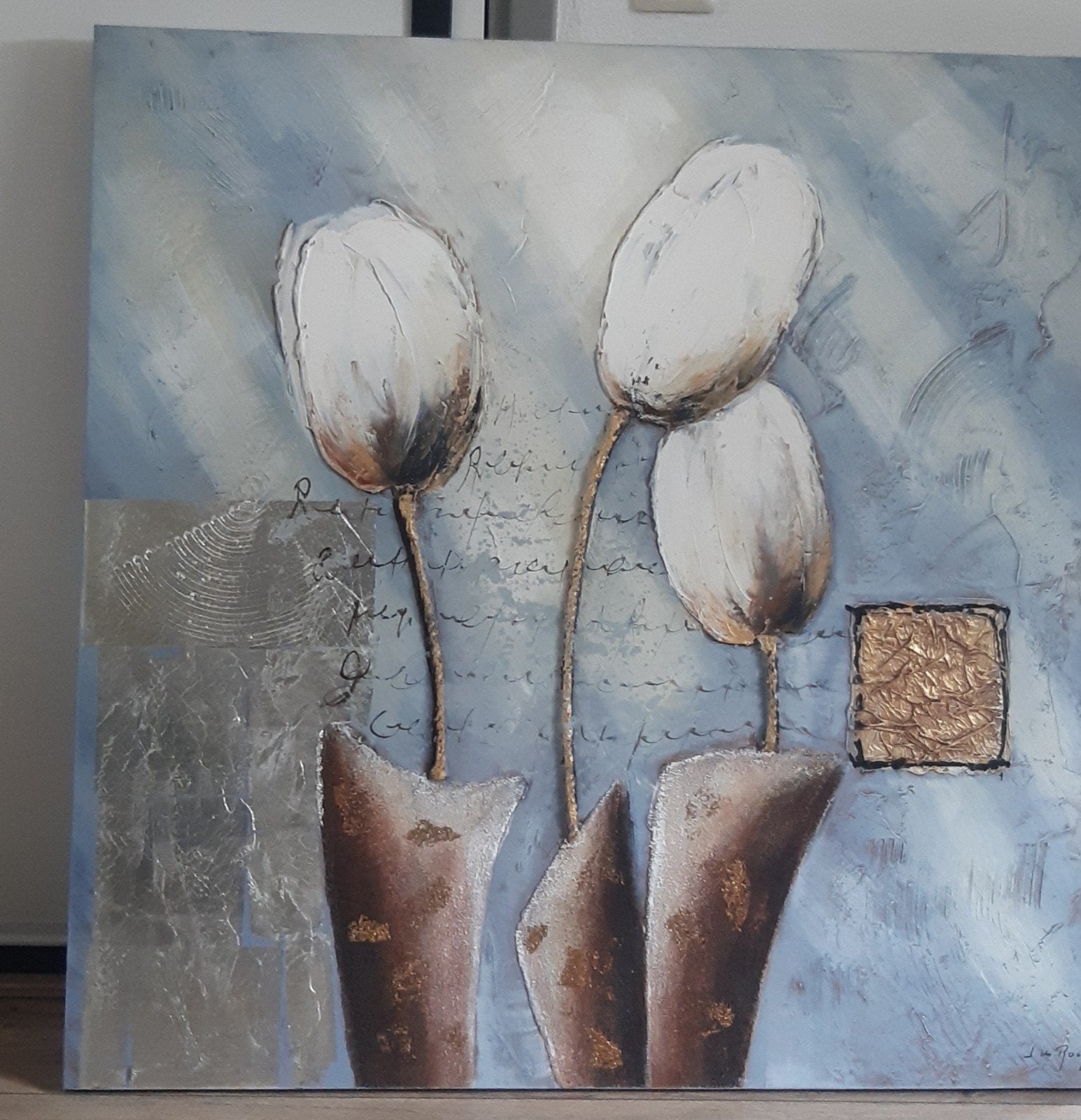 Schilderij met witte tulpen, Ophalen