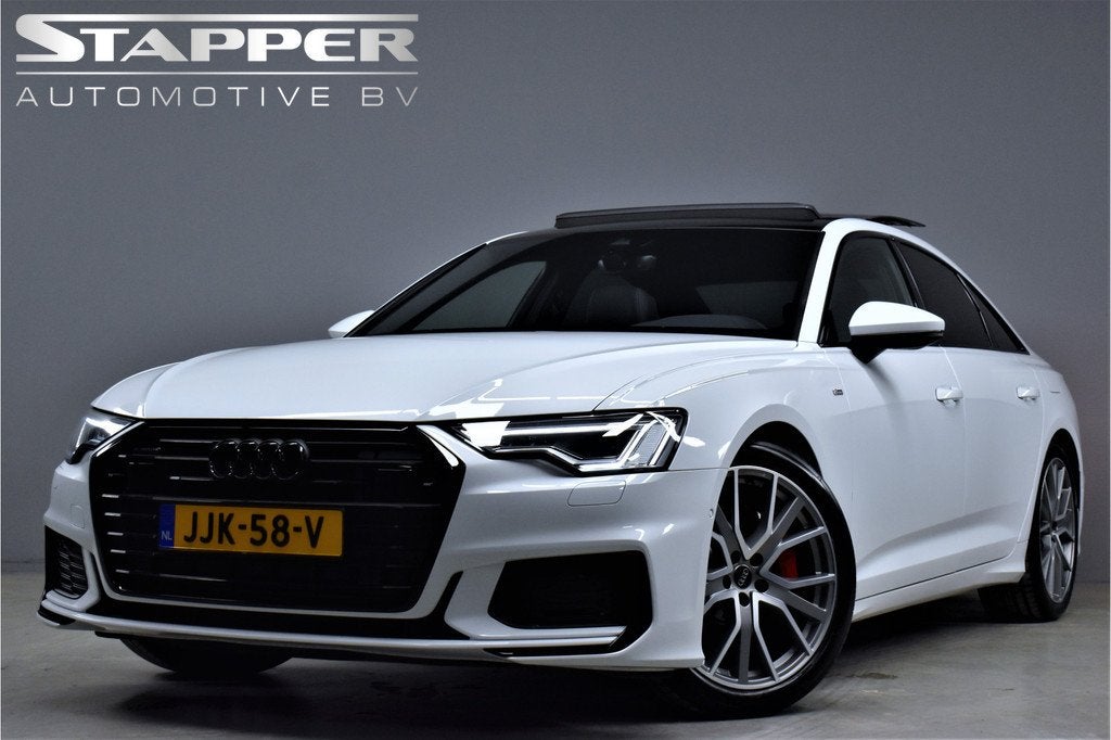 Audi A6 Limousine 55 TFSI e 367pk Quattro S-Line Competition, Automaat, Gebruikt, 4 cilinders, Wit