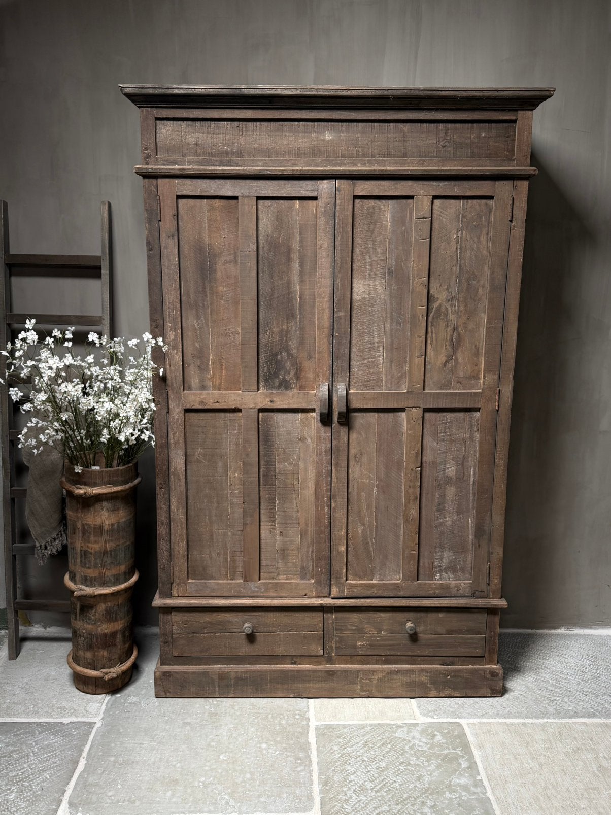 Driftwood kast 2- deurs Cleo, Ophalen, 100 tot 150 cm, 200 cm of meer, Zo goed als nieuw