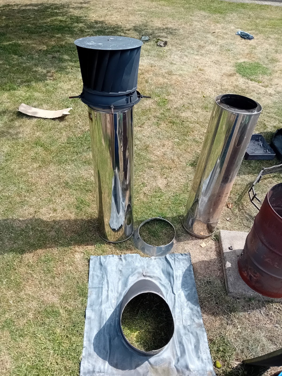 RVS rookkanaal met trekkap en dakdoorvoer 200 diameter, Doe-het-zelf en Verbouw, Ventilatie en Afzuiging, Gebruikt, Afzuiger, Ophalen