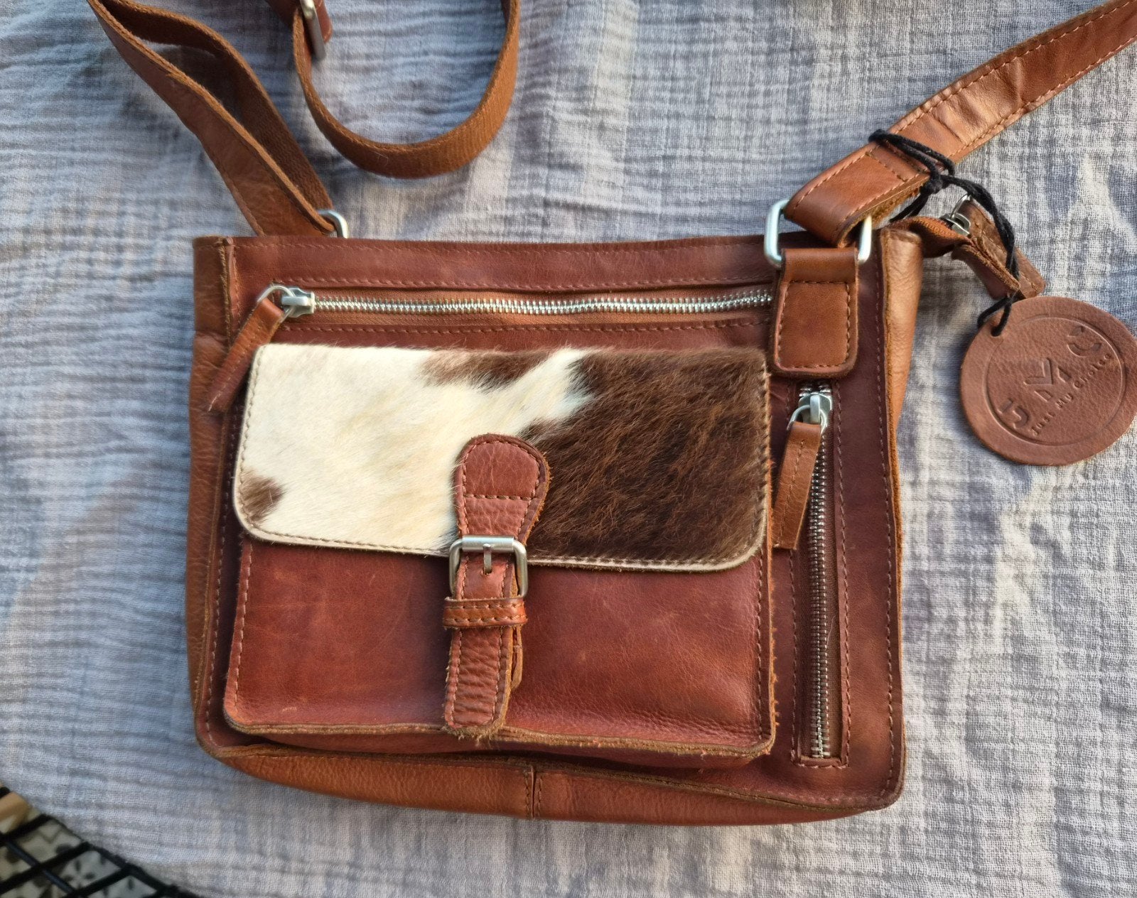 leren unieke tas, Ophalen of Verzenden, Bruin, Schoudertasje