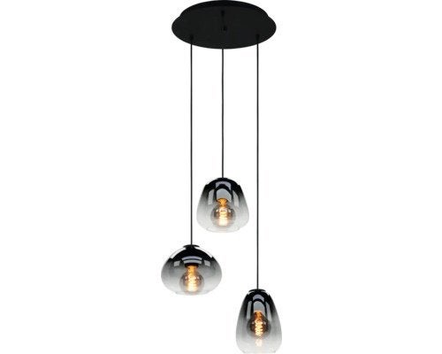 Gezocht!!!!! Hanglamp Aguilares 3-lichts rond zwart-rookglas, Ophalen, Zo goed als nieuw, Glas