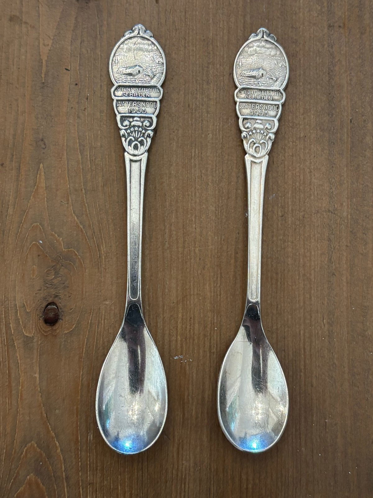 Verzilverd lepeltje Watersnoodramp 1953 Sola theelepeltje, Antiek en Kunst, Ophalen of Verzenden