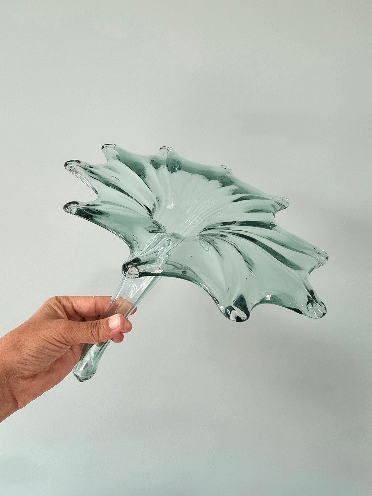 Vintage mondgeblazen vaas, Murano glas kelkvaas, Ophalen of Verzenden