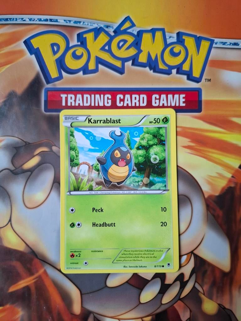Karrablast 8/119 XY Phantom Forces pokemon kaart, Ophalen of Verzenden, Zo goed als nieuw, Losse kaart