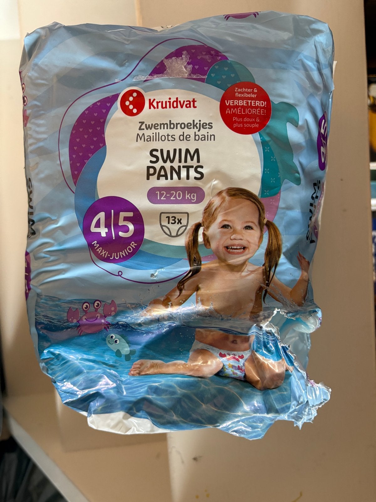 Kruidvat Zwembroekjes Maat 4/5 (12-20 kg) - 1 luier gebruikt, Jongetje of Meisje, Overige maten, Ophalen of Verzenden, Zo goed als nieuw