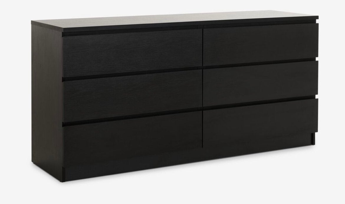 Ikea malm ladekast zwart, Ophalen, 5 laden of meer, 150 tot 200 cm, Zo goed als nieuw