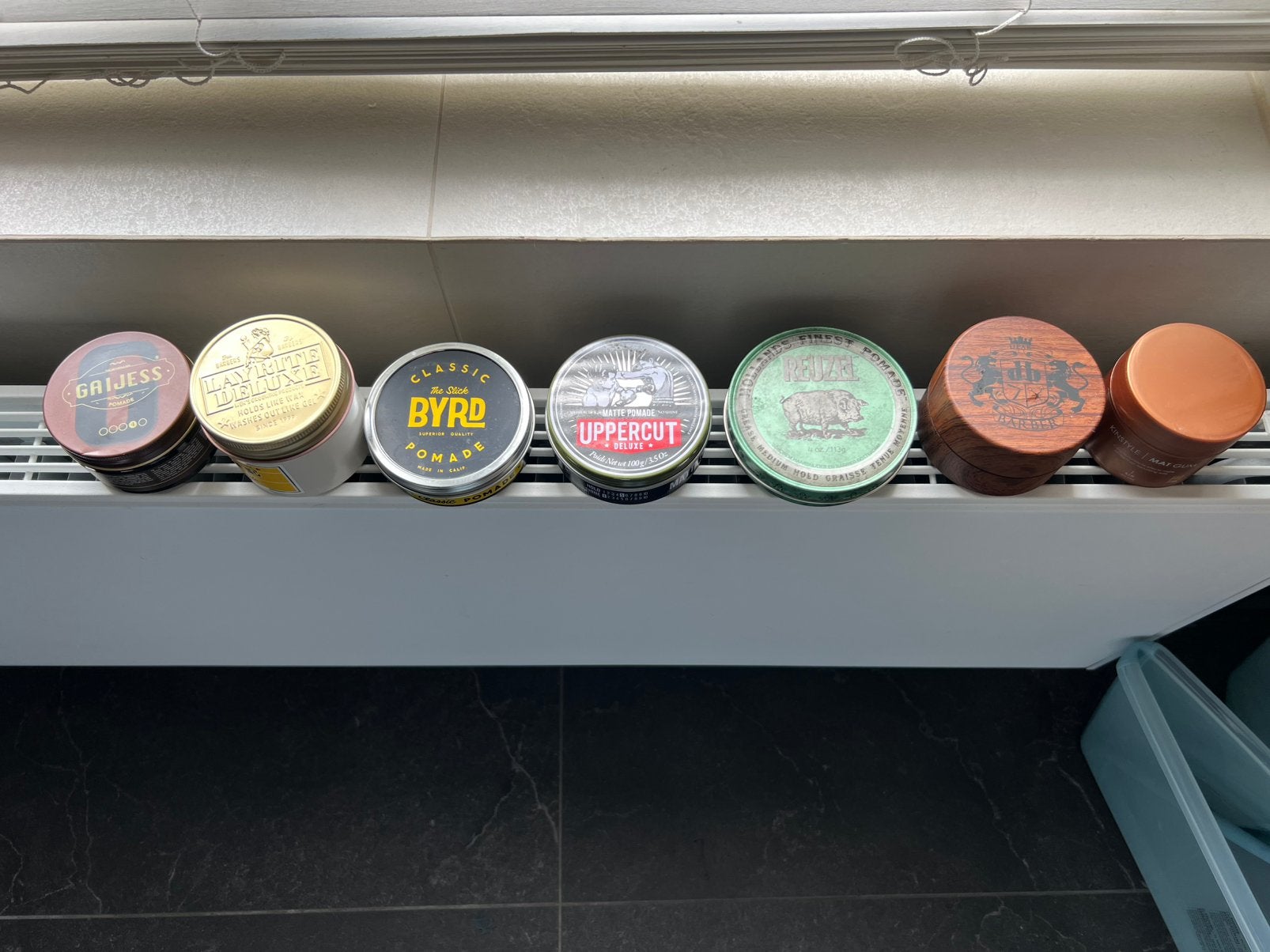 7 potjes hair wax/ pomade - 1x gebruikt, Ophalen of Verzenden, Gel, Wax, Haarlak of Mousse