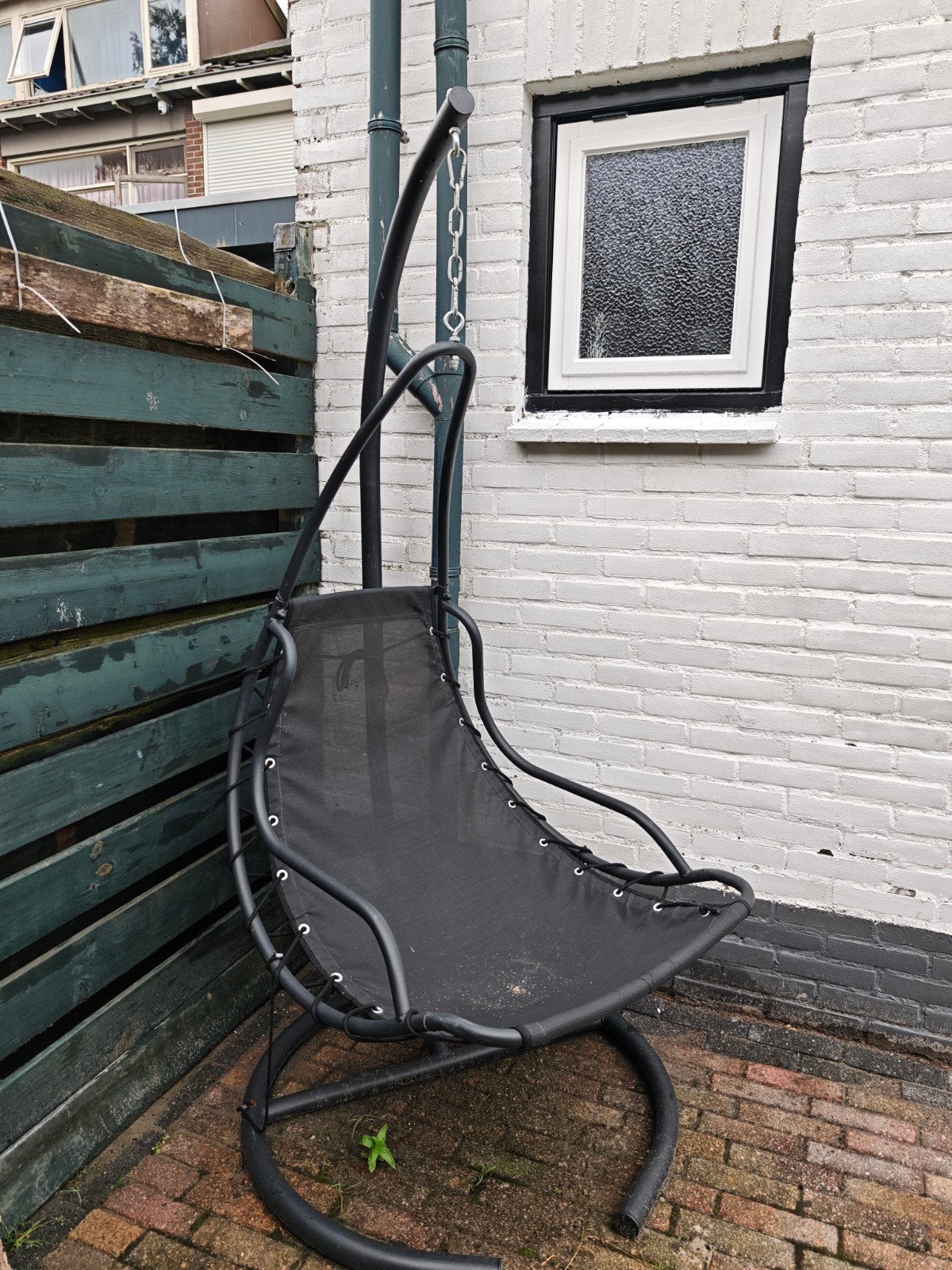 schommelstoel buiten, Tuin en Terras, Hangmatten, Ophalen, Zo goed als nieuw, Met standaard, Eenpersoons