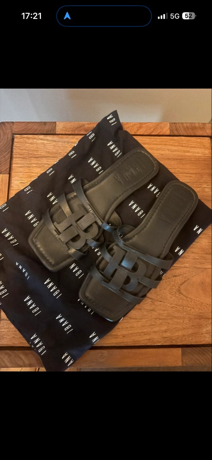 Ibana echt leren sandalen - Zwart - Maat 37, Kleding | Dames, Ophalen of Verzenden, Zo goed als nieuw, Zwart, Sandalen of Muiltjes