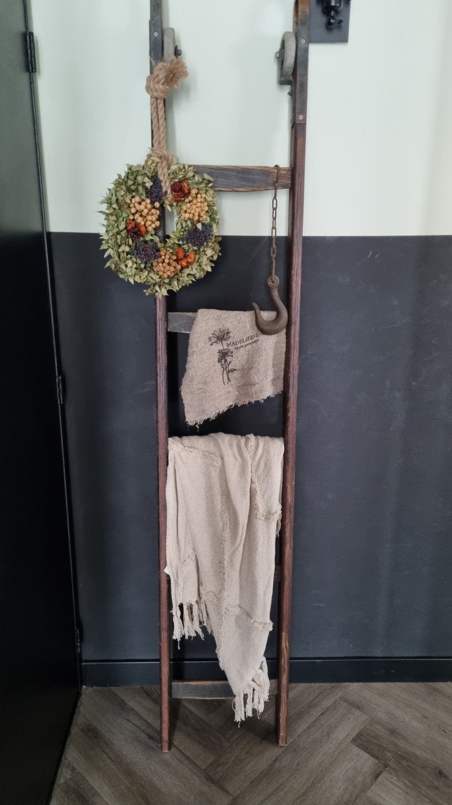 Decoratieve ladder met wielen - Vintage /stoer en soberstijl, Ophalen