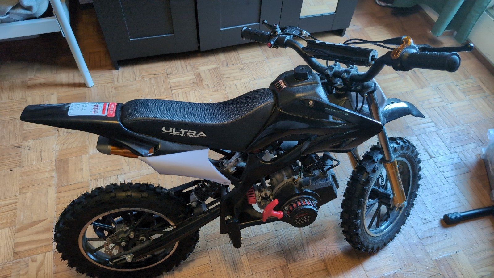 Ultramotorcross kindercrosser 49CC Zwart - Nieuwstaat, Fietsen en Brommers, Minibikes, Midibikes en Pitbikes, Ophalen, Overige typen