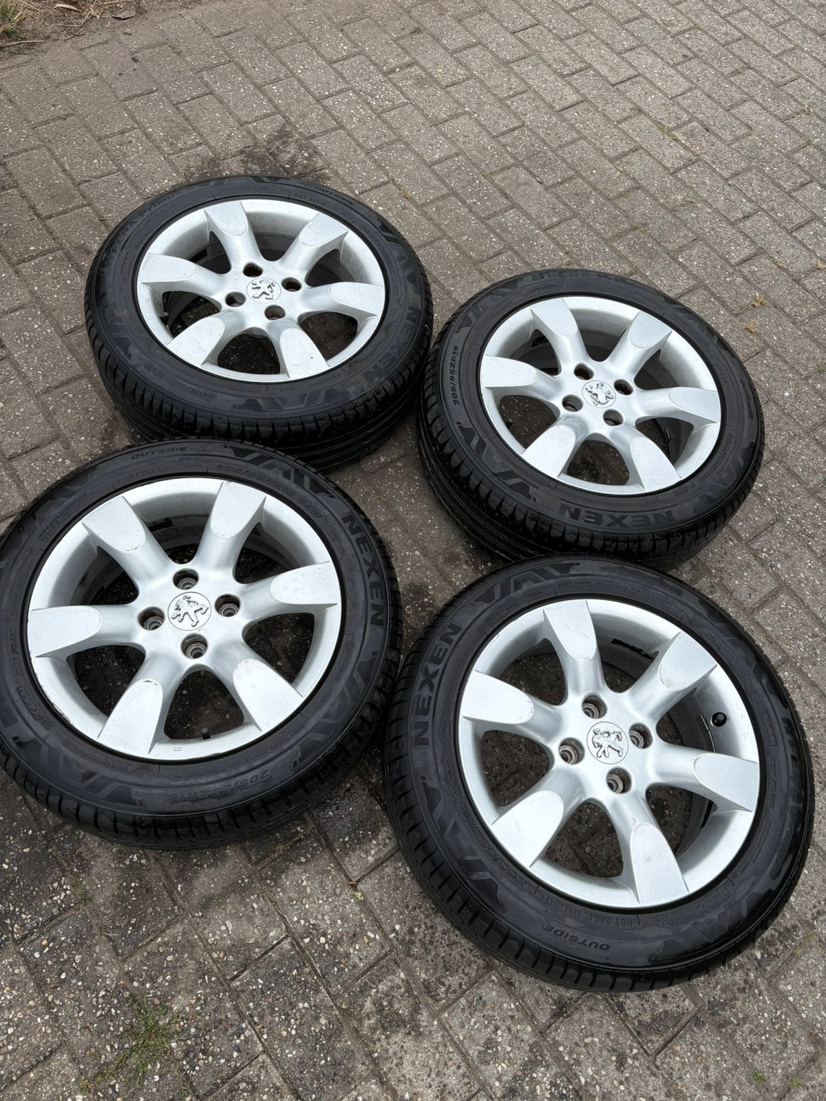 Nieuwe zomerbanden op sportvelg peugeot 307 4x108 255/55/R16, 16 inch, Nieuw, Ophalen of Verzenden, Band(en)