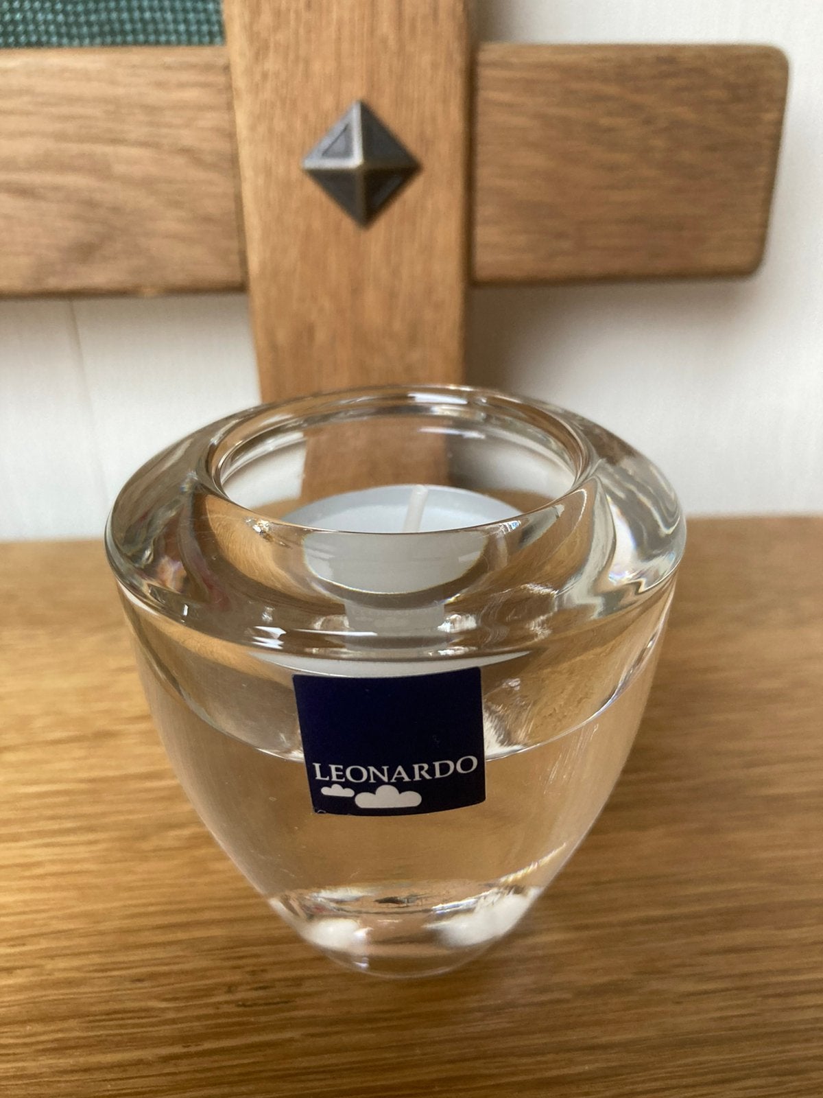 Glazen kandelaar Leonardo - waxinelichtje of kaars, Huis en Inrichting, Woonaccessoires | Kandelaars en Kaarsen, Ophalen of Verzenden