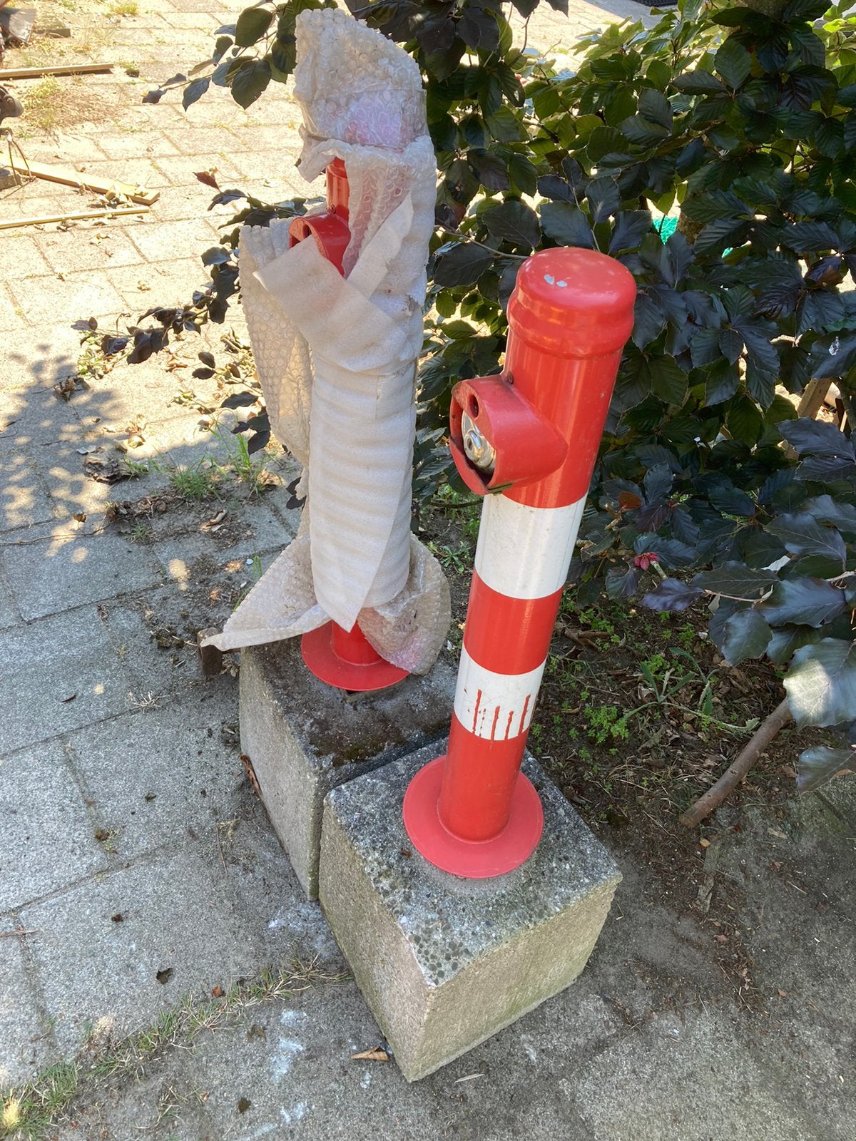 Afzetpaal / parkeerpaal partij 2 stuks Erdi Model 90, Ophalen, Zo goed als nieuw, 250 cm of meer, Palen