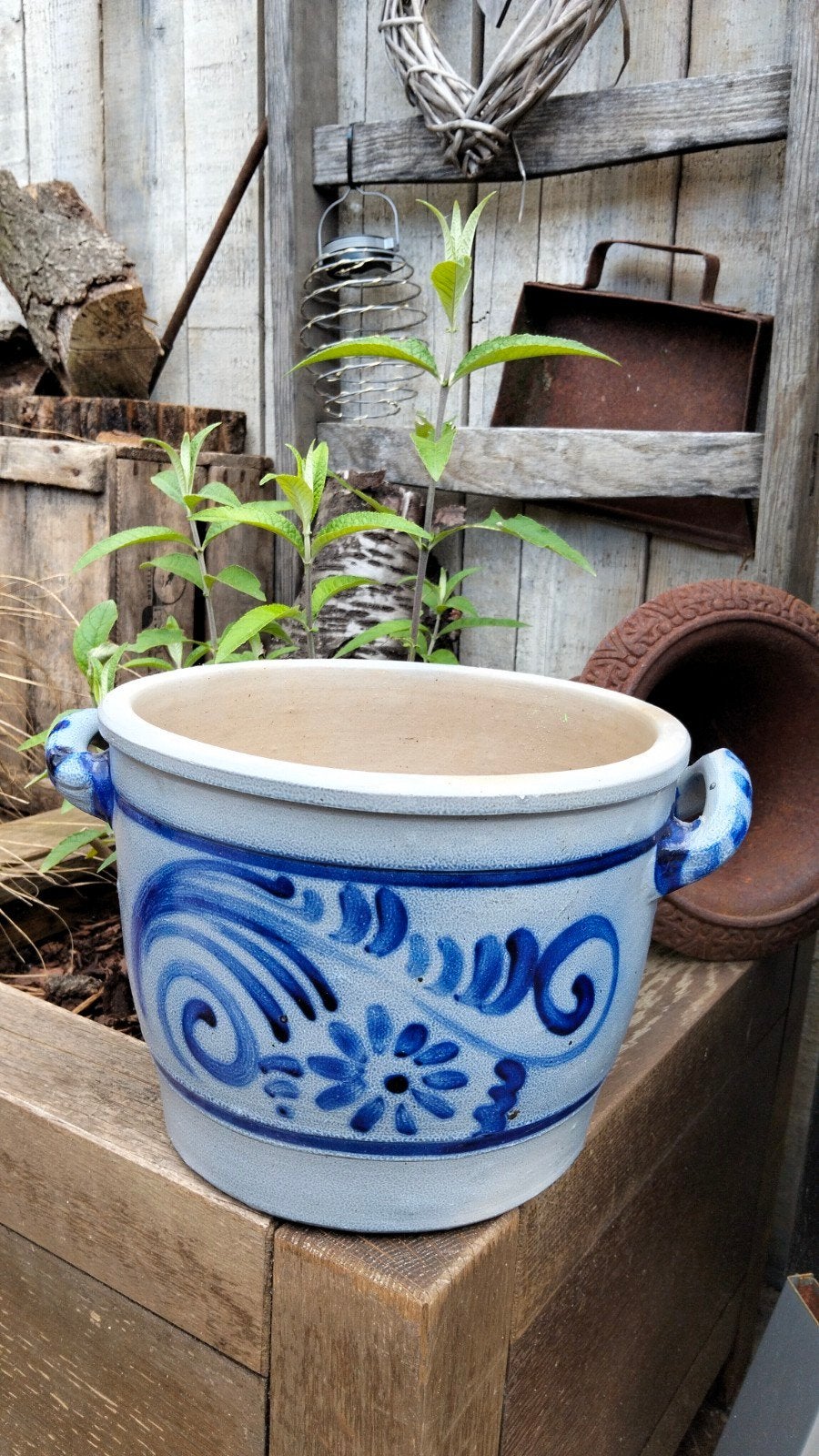 Brocante grote Keulse pot, Ophalen