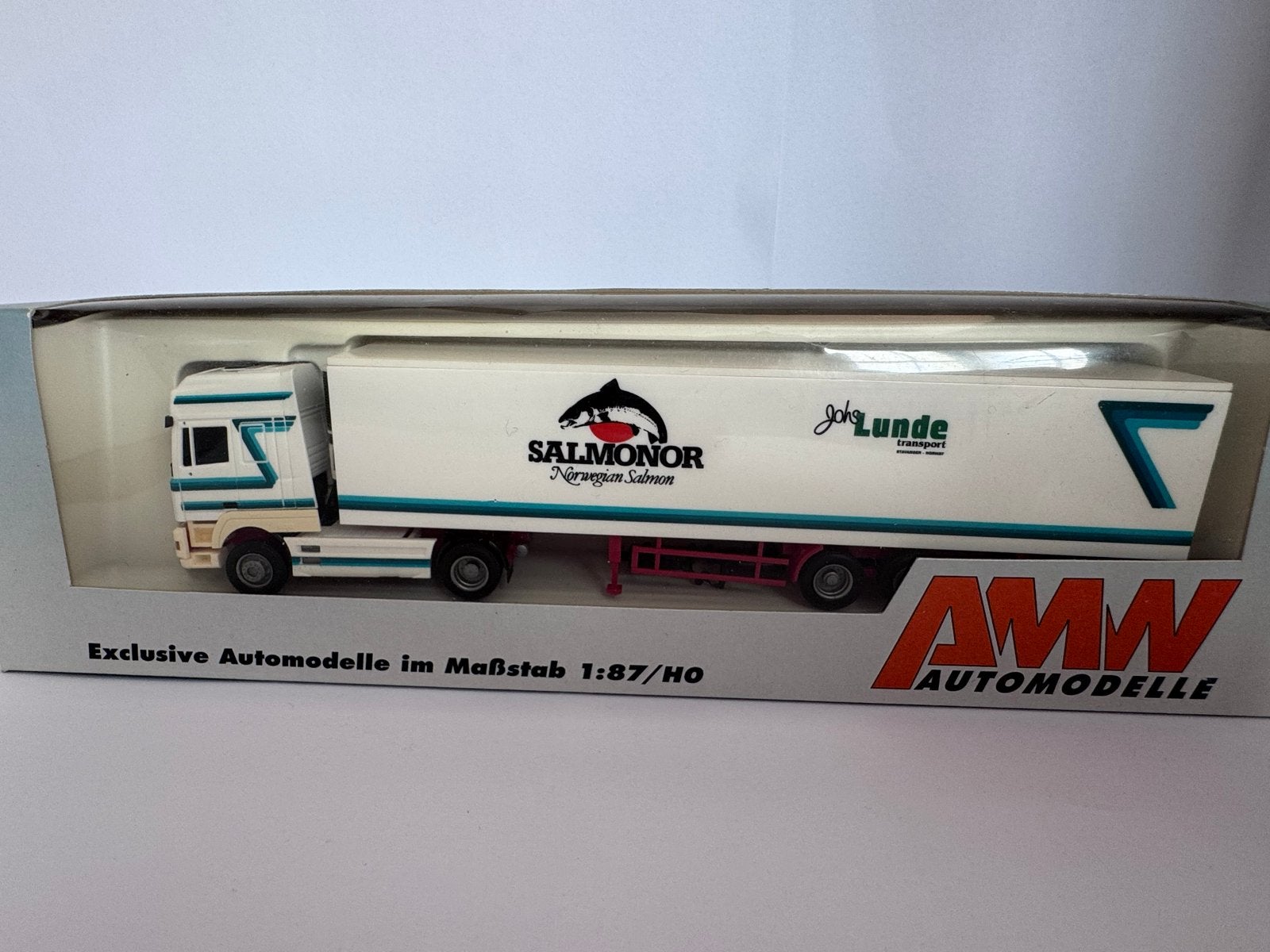 AMW Automodelle 1:87/HO Salmonor Johs Lunde Transport, Ophalen of Verzenden, Nieuw, Bus of Vrachtwagen, Overige merken