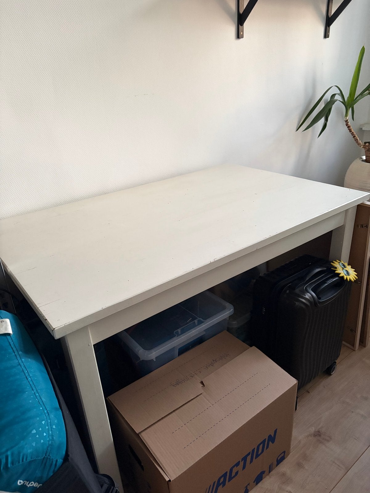 Witte tafel (IKEA Ekensberg), Ophalen, Gebruikt, 100 tot 150 cm, 50 tot 100 cm