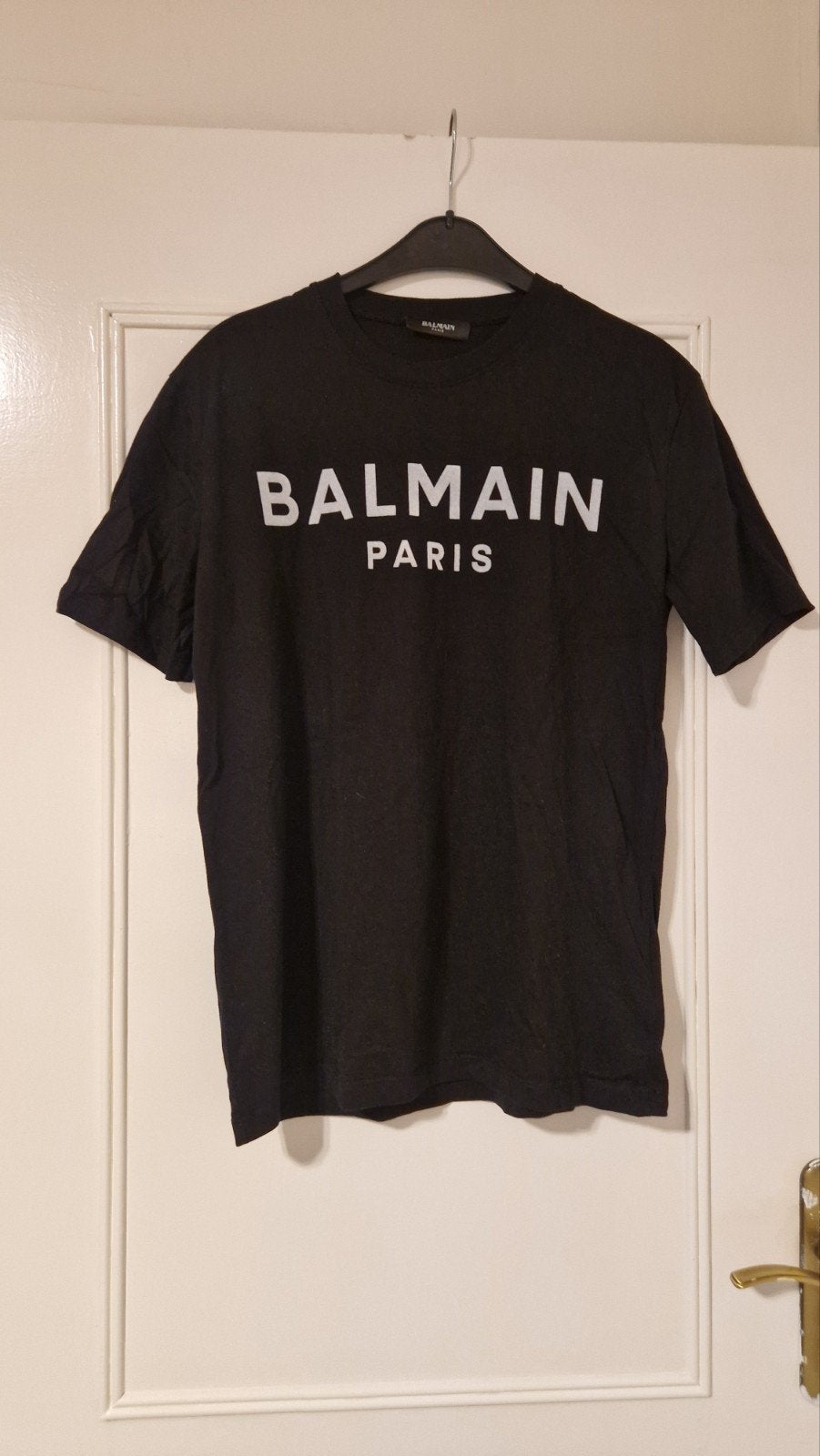 Balmain T-shirt zwart maat M met logoprint, Balmain, Maat 48/50 (M), Zwart, Ophalen of Verzenden