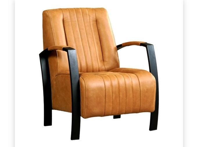 Leren fauteuil in cognac kleur prijs per stuk, Ophalen, Modern, Klassiek, Art Deco, Nieuw, 75 tot 100 cm