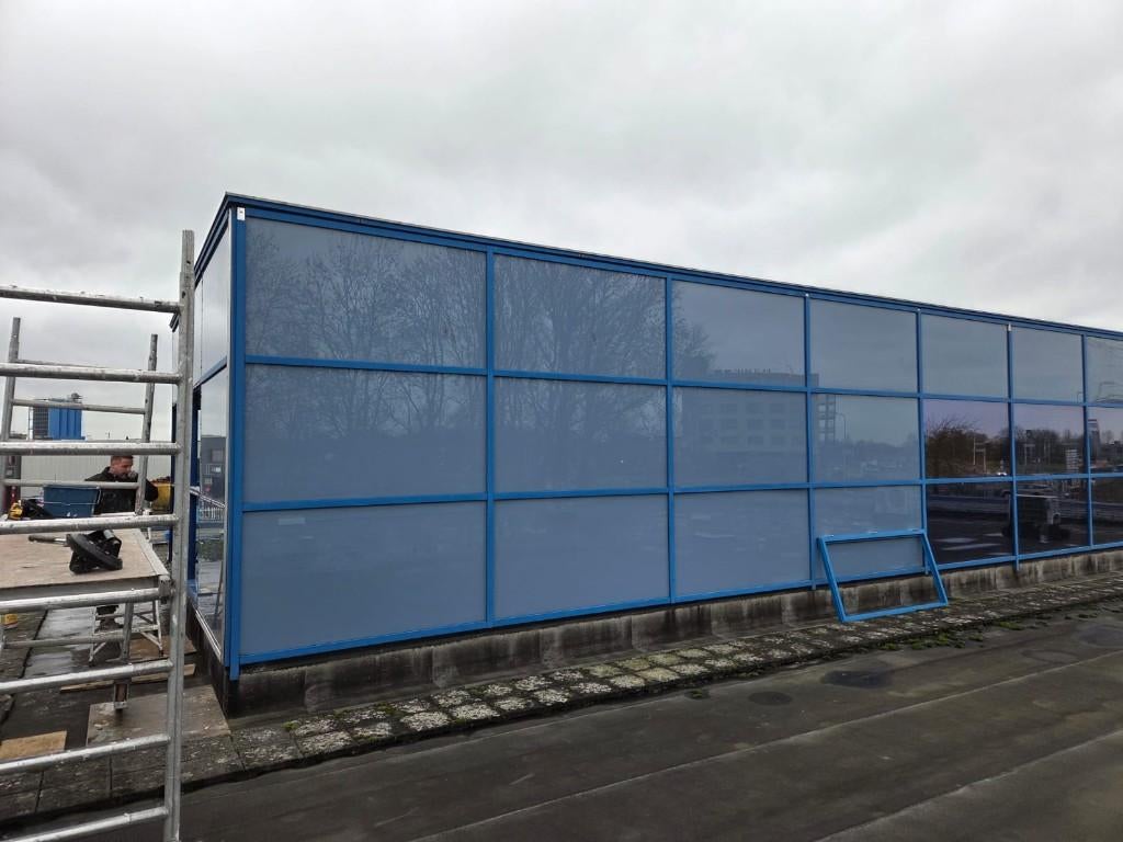 glazen gevelbekleding, sandwich panelen, Doe-het-zelf en Verbouw, Platen en Panelen, Ophalen, Gebruikt, Overige materialen, 20 tot 50 mm